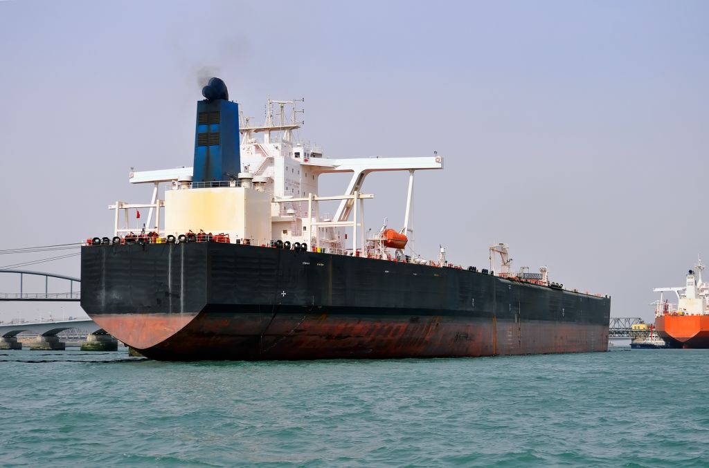 Oil tanker at sea