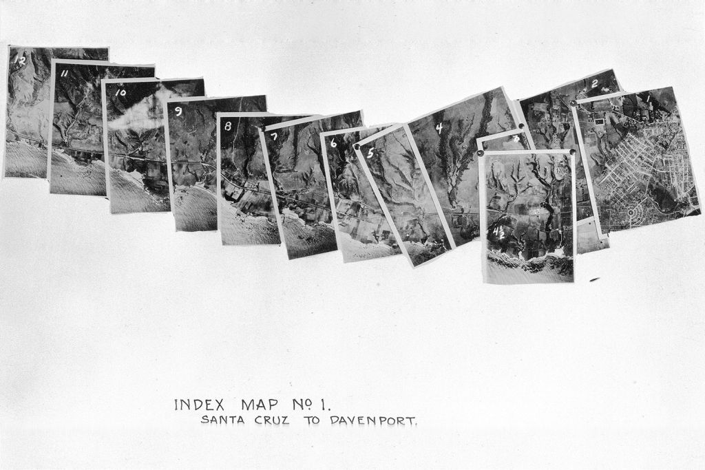 A series of numbered aerial photographs labeled 