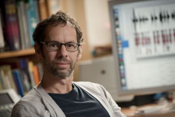 Linguistics professor Dan Jurafsky in his office