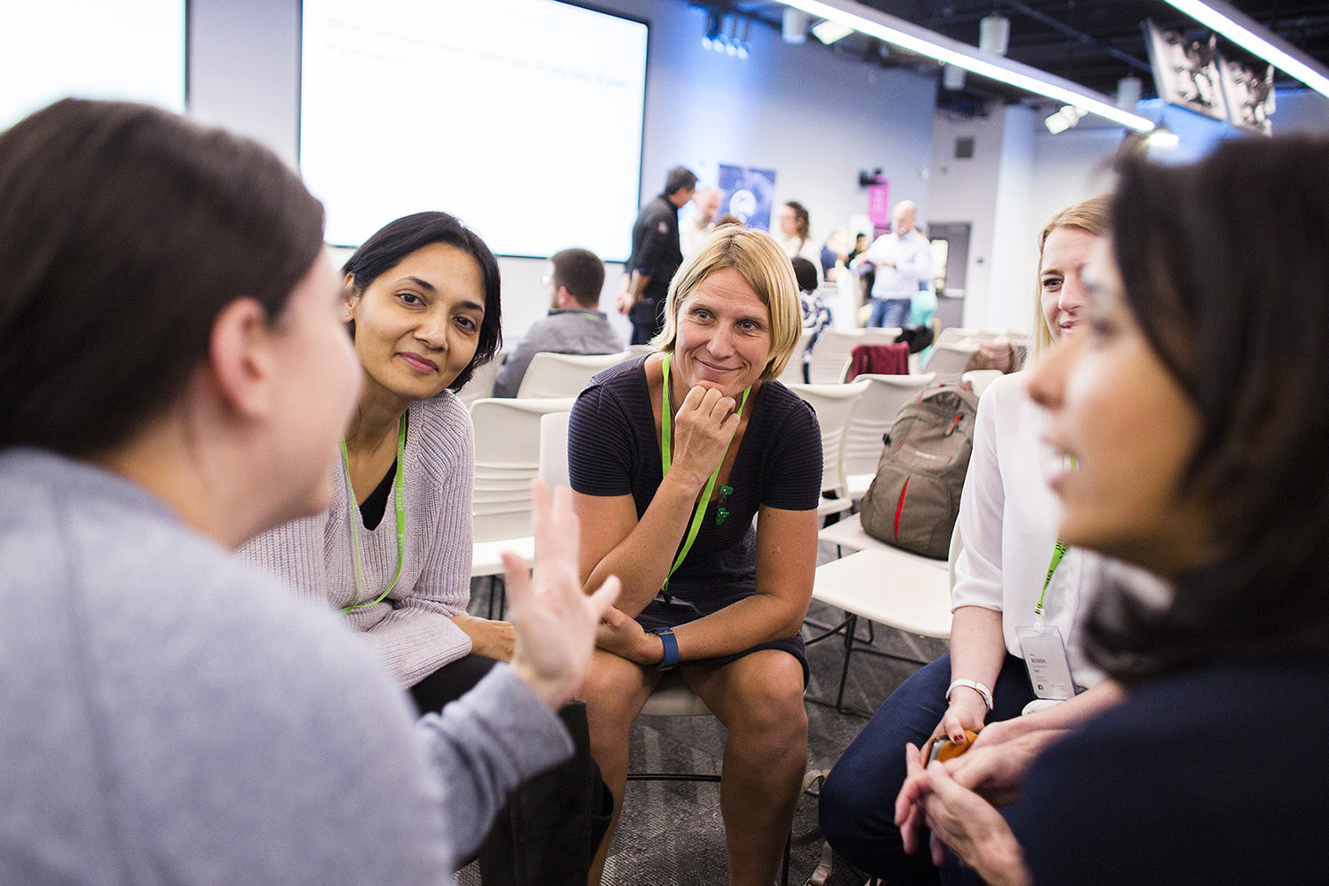 Image of LEAD participants together having a conversation.