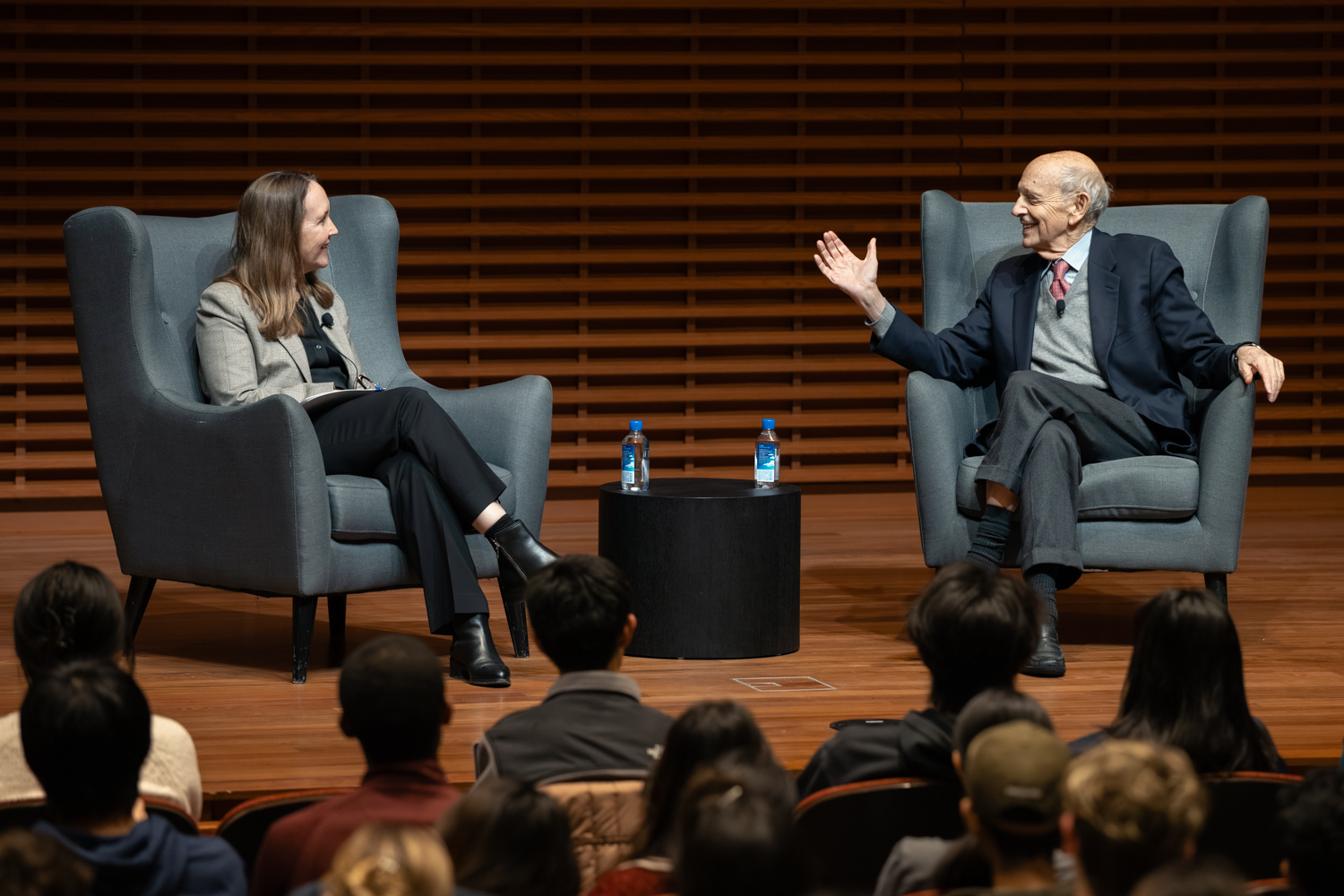 Image of Justice Breyer and Jenny Martinez sitting on stage during the event.