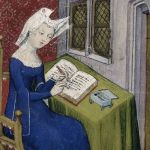 Detail of a miniature of Christine de Pizan in her study / The British Library