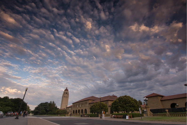 The sky over Stanford in July