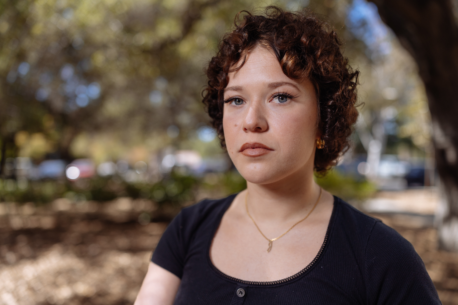 Josie Fabian on the Stanford campus, in close-up