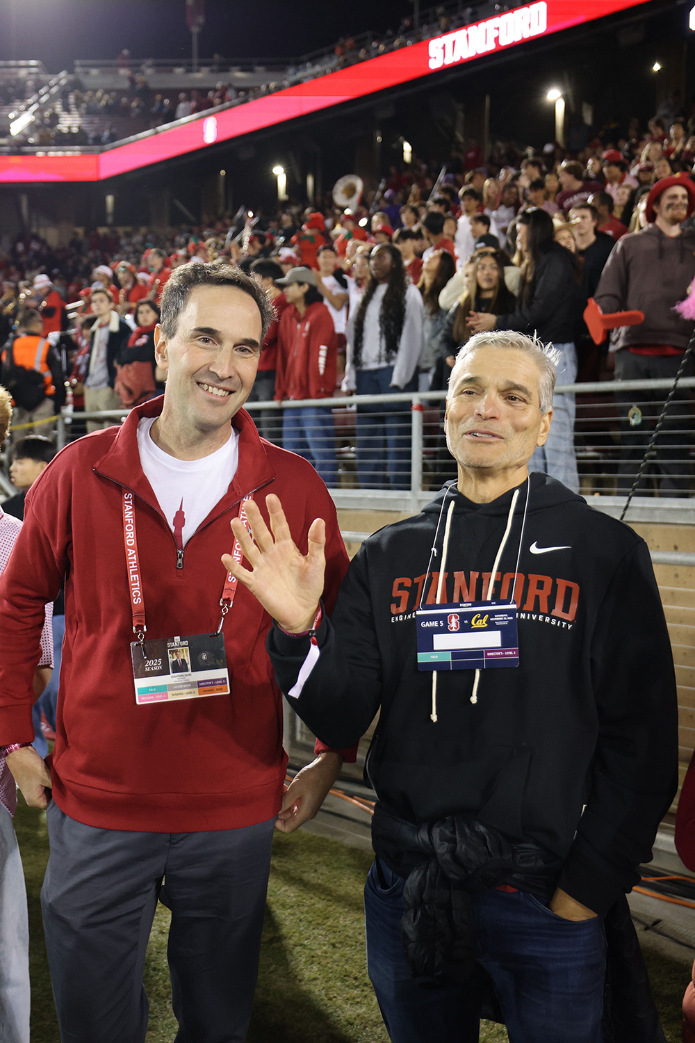 Image of Jon Levin standing on the sidelines during Big Game.