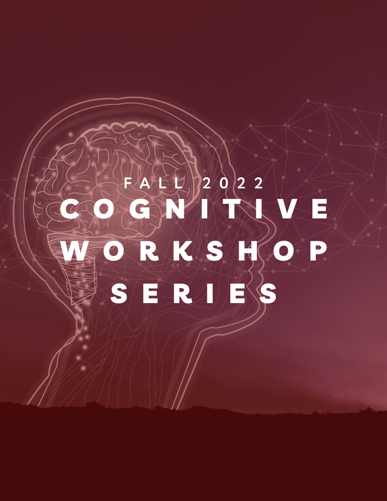 Cognitive workshop series upon red background graphic