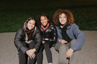 Three students at concert