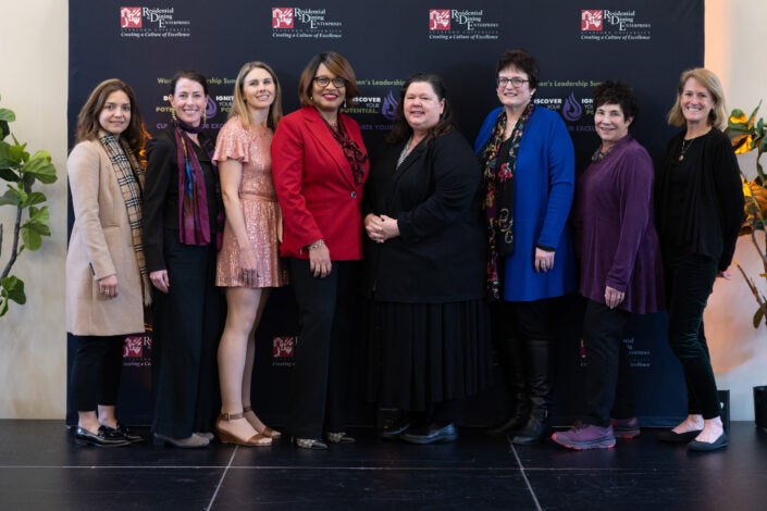 WLDP Council with founder Shirley Everett (fourth from left), from left: Rosa Barbosa, Michelle Ihrig, Michelle Lomeli, Cyndi McCollister, Simone Ferber, Amanda Gotthold, Suzanne Rose Bennett. Council members not pictured: Rosemary Delia, Debbie Main, Michelle Radisich, Marii Saucedo)