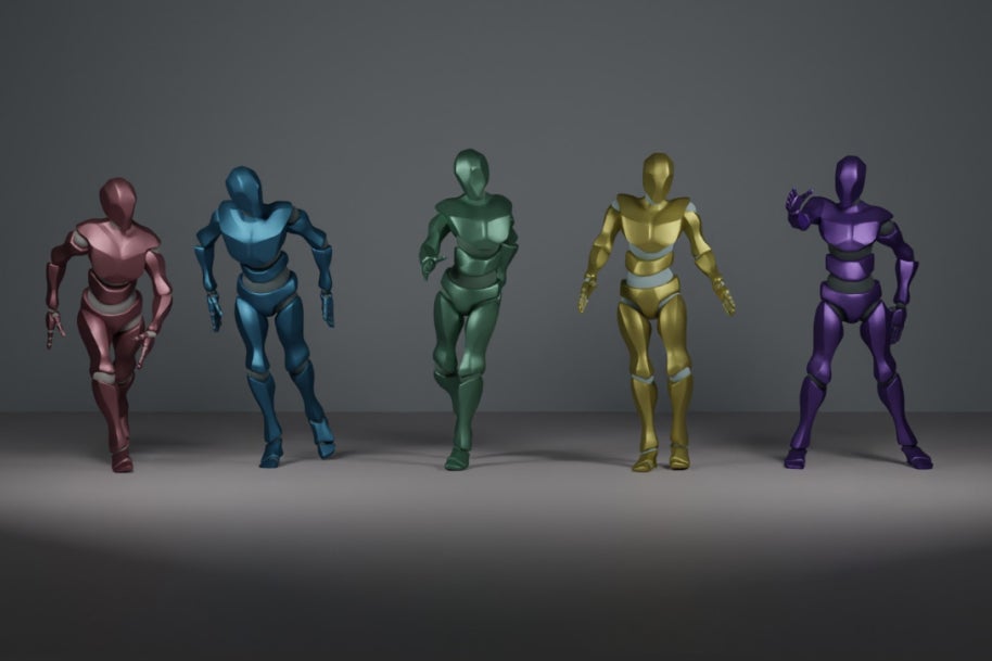 dancing robotic figures
