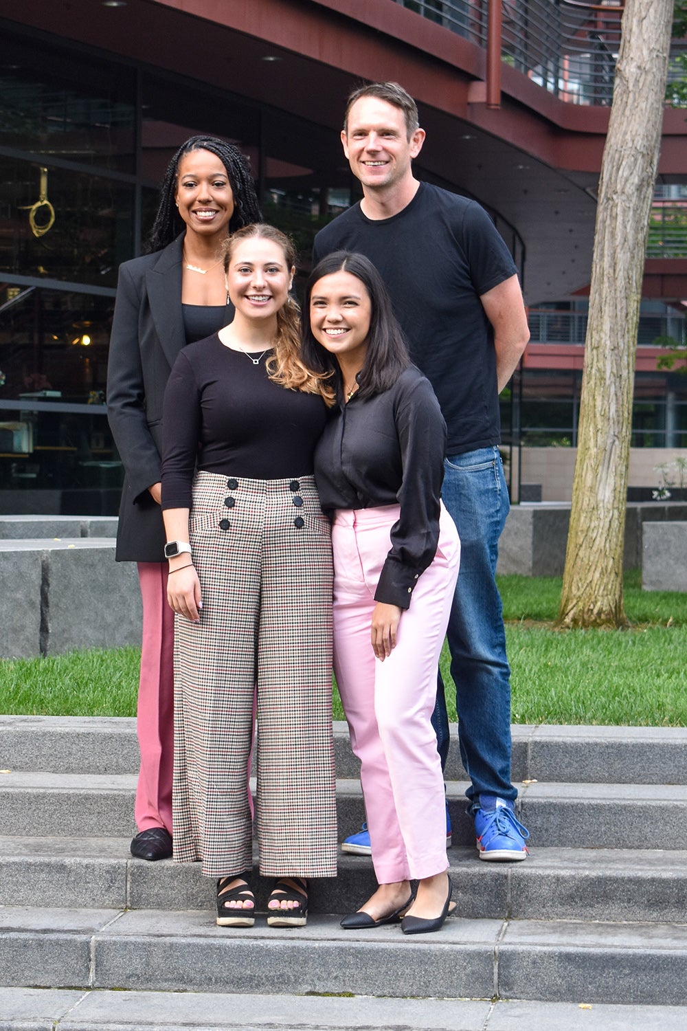 2023–25 Biodesign Policy Fellows, clockwise from top left: Rebekah Dailey, Rory Thompson, Erika Modina, and Leana Silverberg.