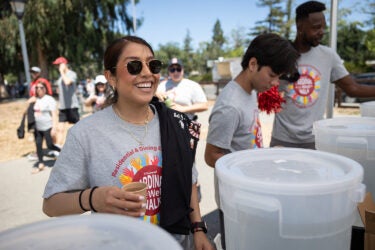 During the BeWell Walk at Stanford main campus on Thursday, August 10, 2023, in Stanford, Calif. (Photo by Jim Gensheimer)