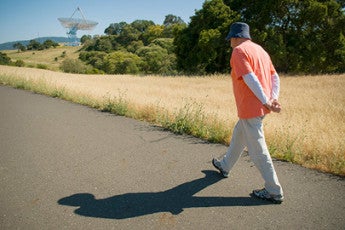 man walking on path / L.A. Cicero