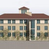 architectural rendering of Manzanita Park Residence Hall, east elevation / Courtesy LBRE
