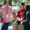 prospective freshmen chatting / L.A. Cicero