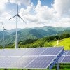 solar panels and wind turbines / genuisksy/Shutterstock