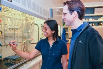 Chemistry graduate student Aanindeeta Banerjee and Assistant Professor Matthew Kanan