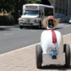 Jackrabbot rolls through Stanford campus.