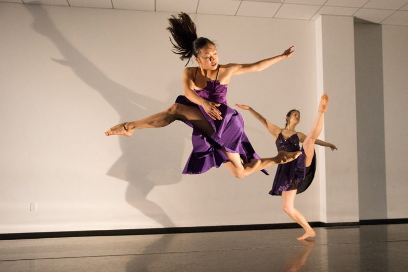 Dancers Cora Cliburn and Glory Liu