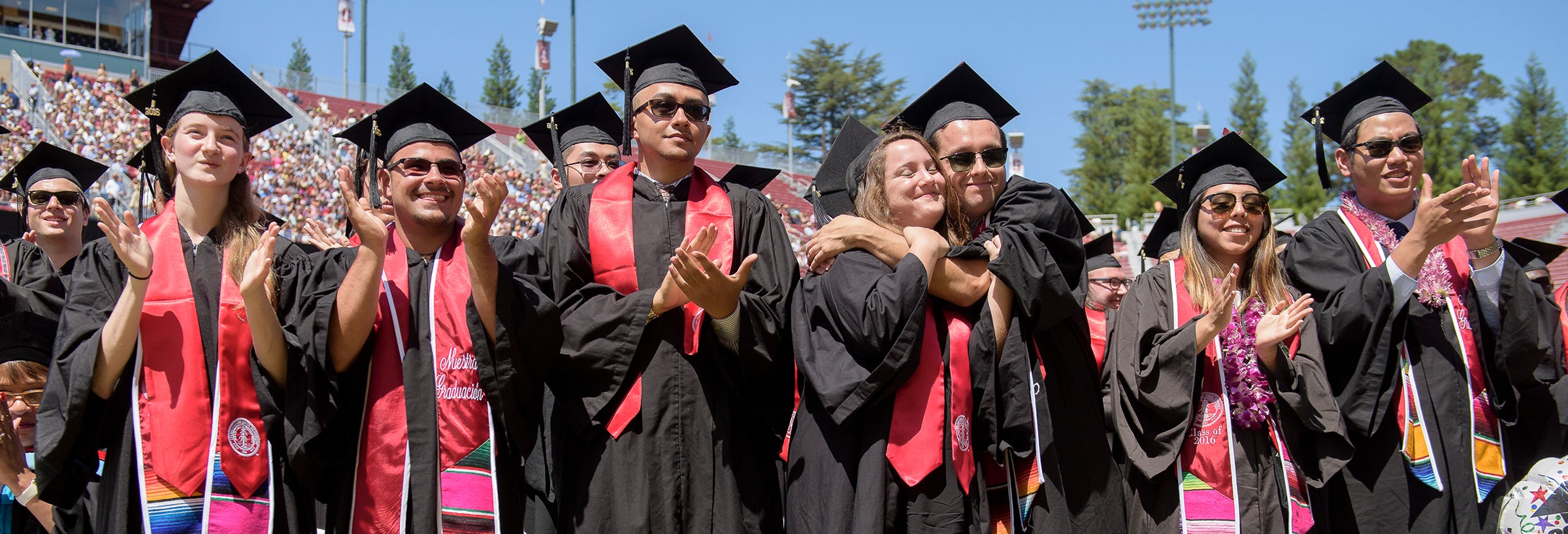 graduates at Stanford 125th Commencement Ceremony, Stanford Stadium.