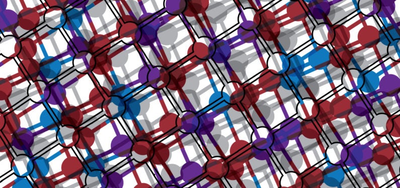 artist's rendering of atomic structure of phase-change material