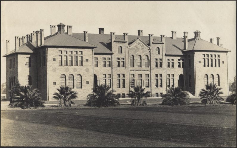 Old Chem served as the workhorse of the Department of Chemistry for more than 80 years. It was among the "noble" building's constructed as part of university co-founder Jane Stanford's vision for the university.