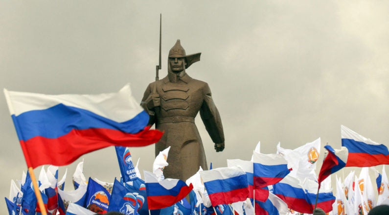 Russian activists celebrate seizure of Crimea