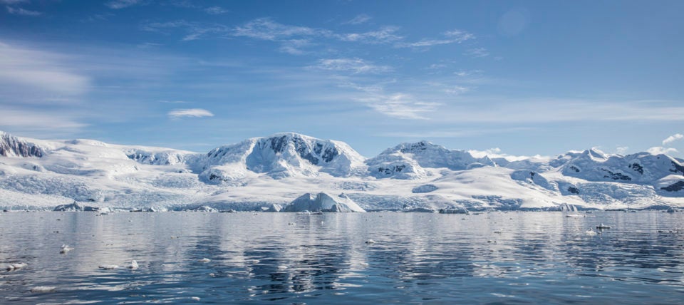 Antarctic glacier and sea