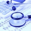 Expense sheets and stethoscope