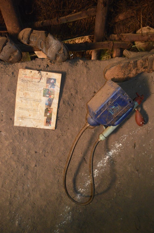 a LifeStraw filter device in a rural Kenyan home