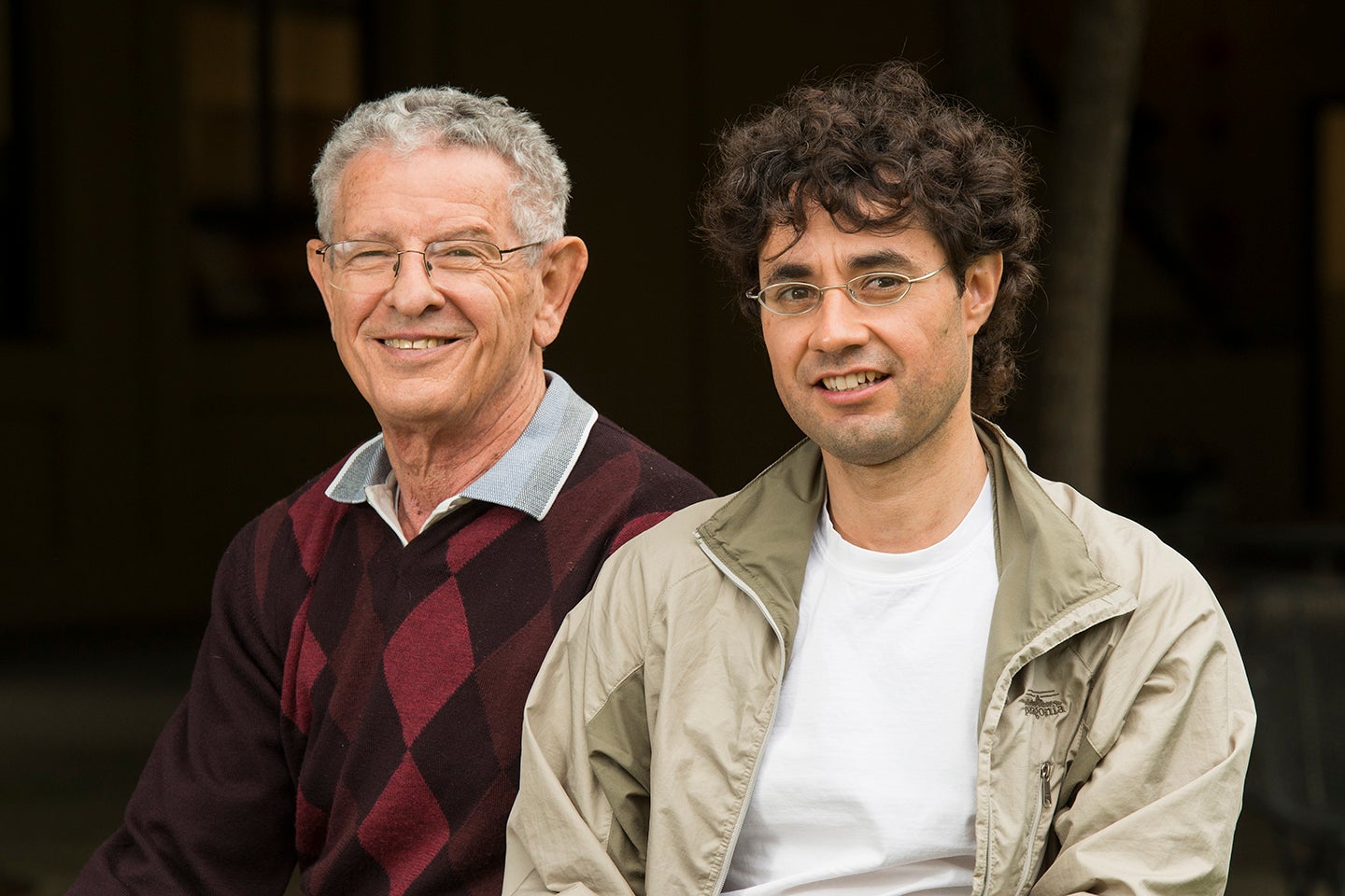 Graduate student Cuauhtémoc García-García (right) adapted statistical modeling technologies created by biology Professor Marcus Feldman to trace language rather than biological evolution.