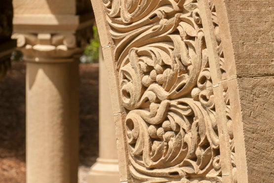 detail of carved sandstone arch