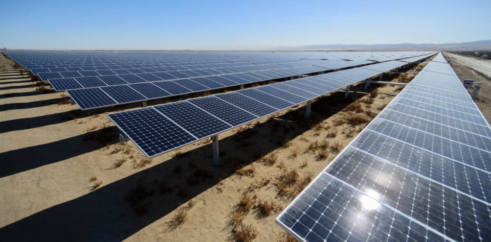 Large array of solar panels