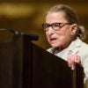 Ruth Bader Ginsburg speaking at a podium