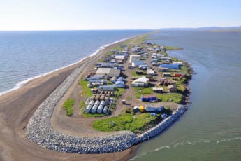 Kivalina, Alaska, is an example of a village threatened by sea level rise and extreme weather.