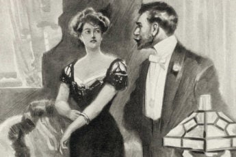 Sketch of Victorian couple