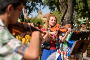 Hannah Thompson plays viola with the Stanford Collaborative Orchestra