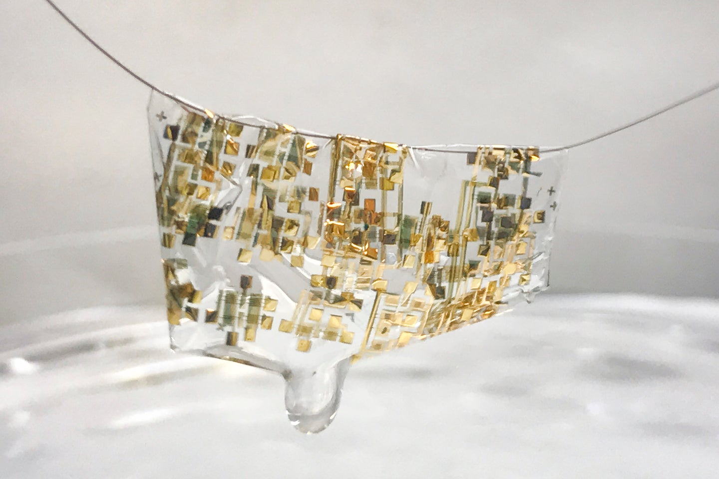 Flexible, biodegradable semiconductor on a human hair