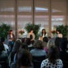 STANFORD, CA - APRIL 19, 2017: The TomKat Center for Sustainable Energy presents Women Entrepreneurs in Sustainability 2017 at Huang Engineering Center. (L-R) Stacey Bent, Director of TomKat Center; Christine Su, PastureMap; Ugwem Eneyo, Solstice; Hedi Razavi, Keewi
