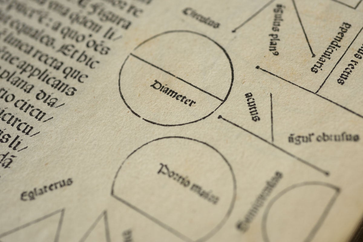 Detail of diagrams from a 1482 edition of Elements held by Stanford University Libraries.