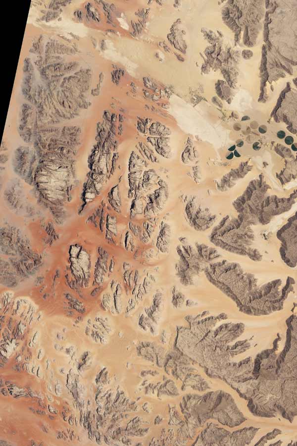 Satellite image of Jordan desert