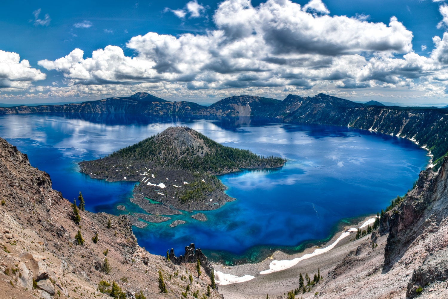 Researchers detail a new method for locating lithium in lake deposits from ancient supervolcanoes, which appear as large holes in the ground that often fill with water to form a lake, such as Crater Lake in Oregon, pictured here.