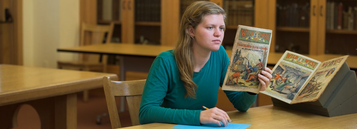Through careful analysis of the writing style embodied in dime novels, Ellie Redding is challenging the popular viewpoint that these popular tales of the Wild West are "trashy."
