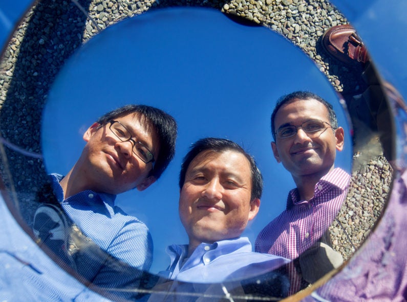 Stanford researchers in 2014 reflected in mirror-like optical surface they developed