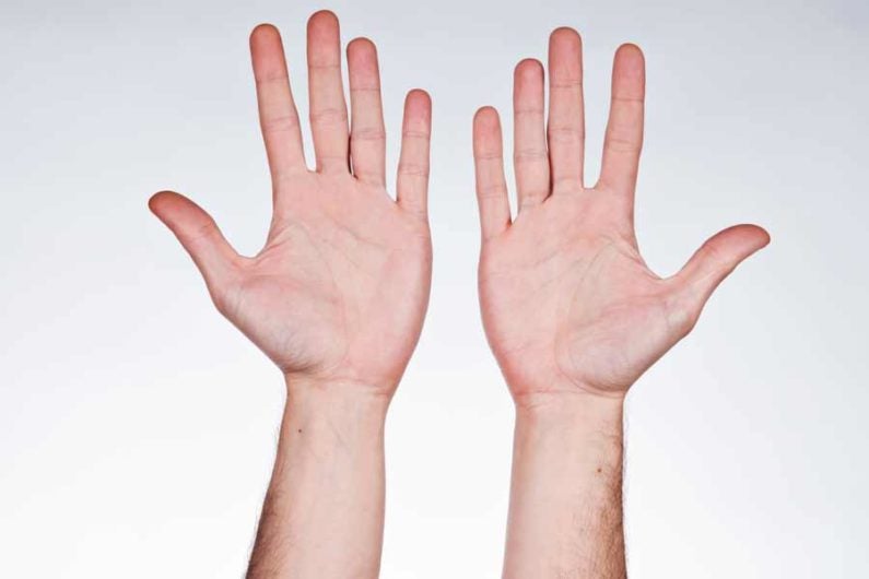 Right and left hands.