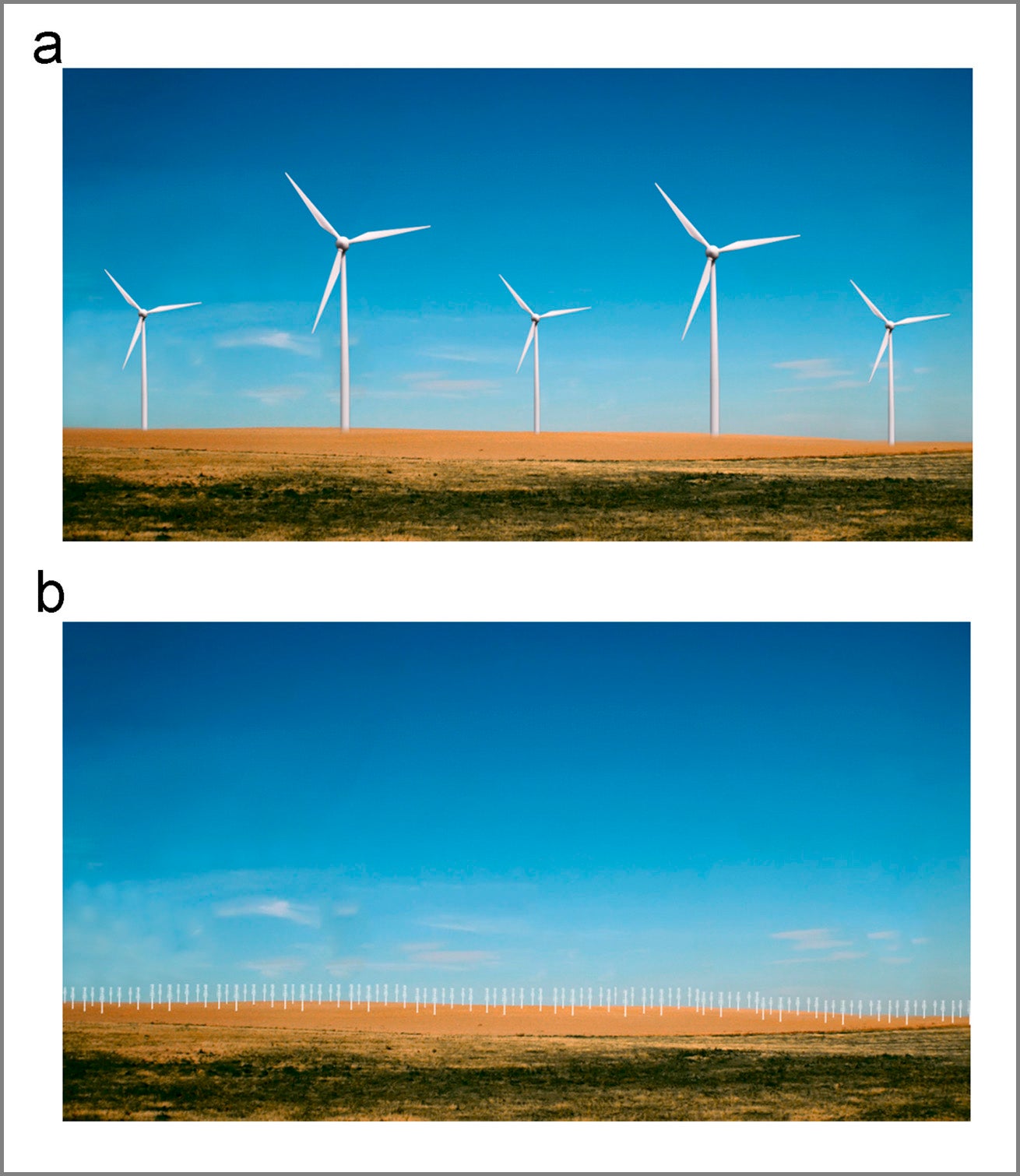 traditional versus horizontal axis wind turbines in open space setting