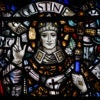 Saint Augustine in stained-glass window