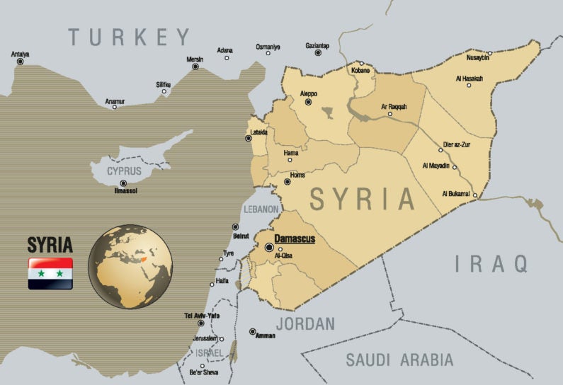 map of Syria and surrounding countries