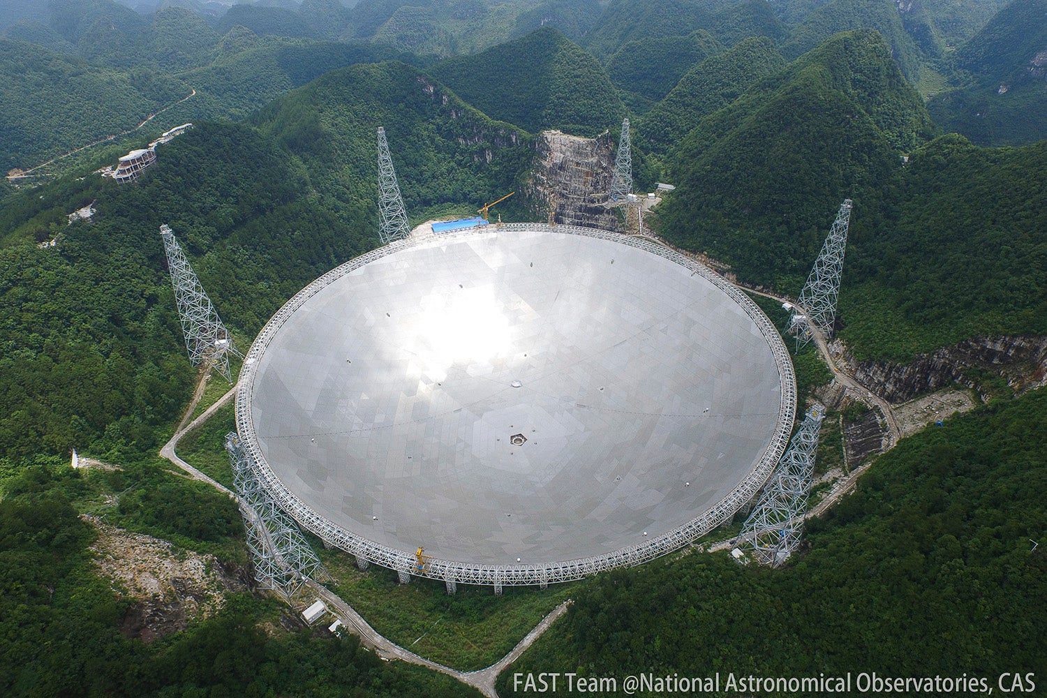 overhead view of China's 500-meter Aperture Spherical Telescope