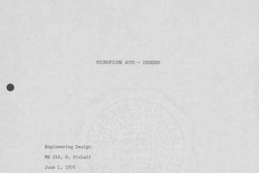 Cover page microfiche project