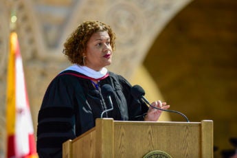 Baccalaureate speaker Elizabeth Alexander gives the address. 127th Commencement Baccalaureate.
